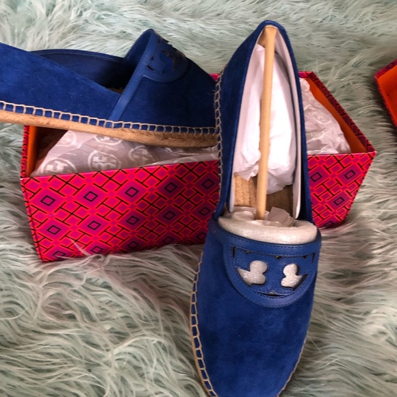Tory Burch Sidney Suede Espadrille 11 Jelly Blue - Picture 4 of 8
